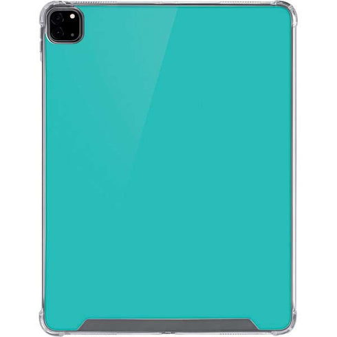Aqua Blue Blue Solid iPad Pro 12.9in (2020) Clear Case